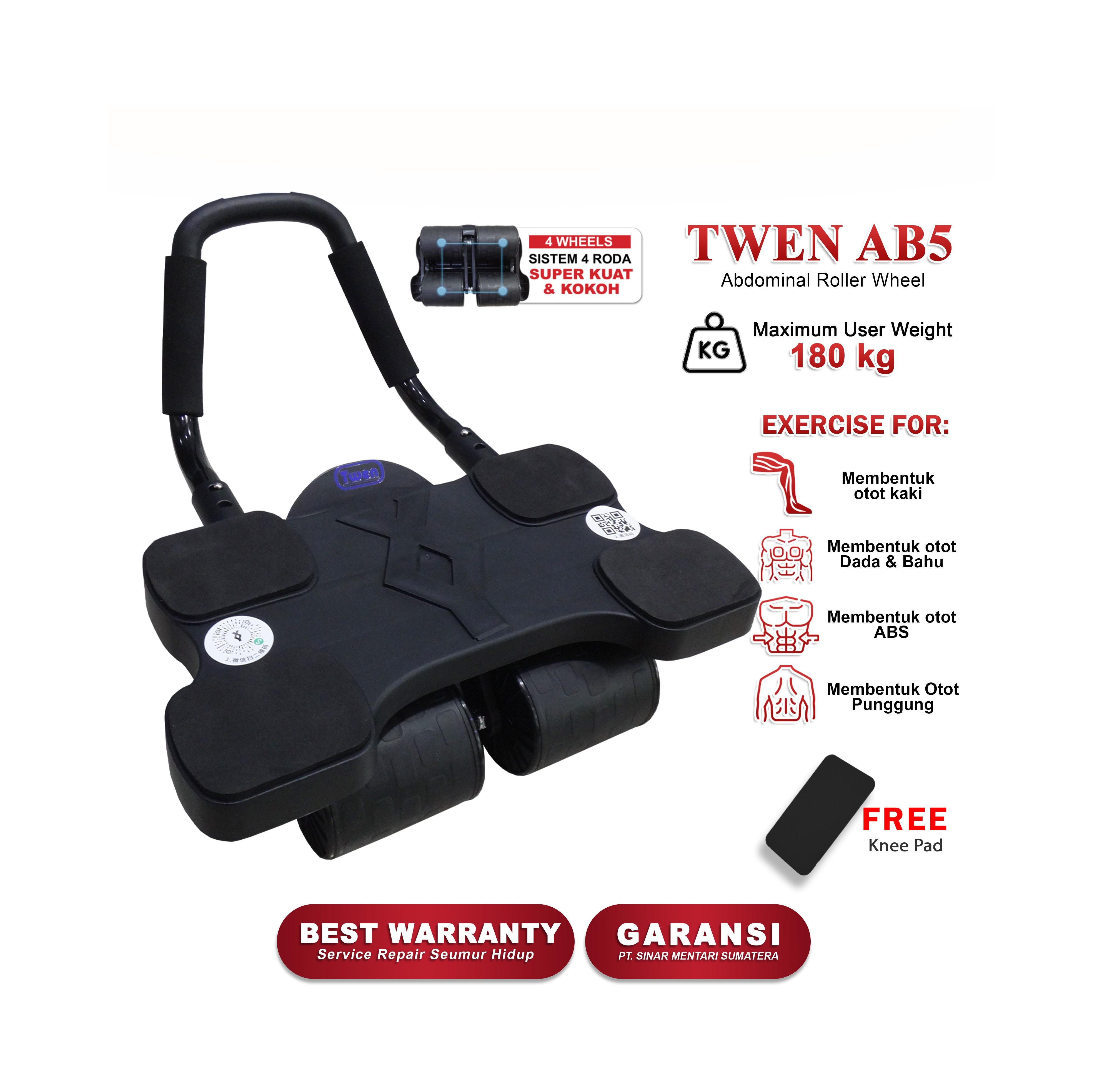 TWEN Ab Wheel 5 Ab Roller Wheels