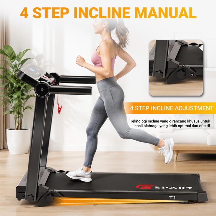 SPART T1 Treadmil Listrik Treadmill Portable Multifungsi Gambar produk 3