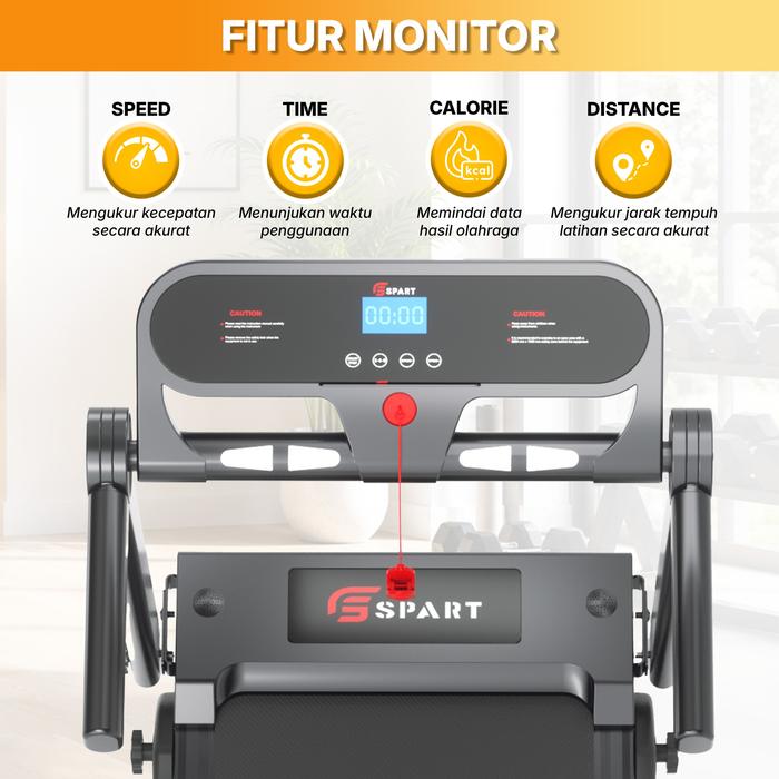 SPART T1 Treadmil Listrik Treadmill Portable Multifungsi Gambar produk 8