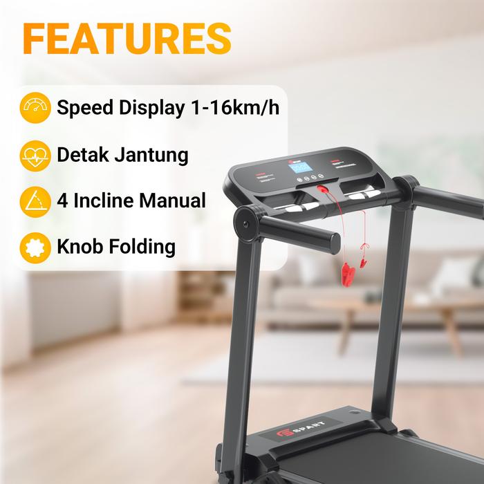 SPART T1 Treadmil Listrik Treadmill Portable Multifungsi Gambar produk 7