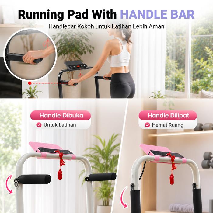 TWEN Slim Run Pro Biru Treadmill Listrik Portable Walking Pad Gambar produk 5