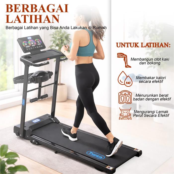 Twen T209I Treadmill Listrik Portable Multifungsi Treadmil Lipat Gambar produk 7