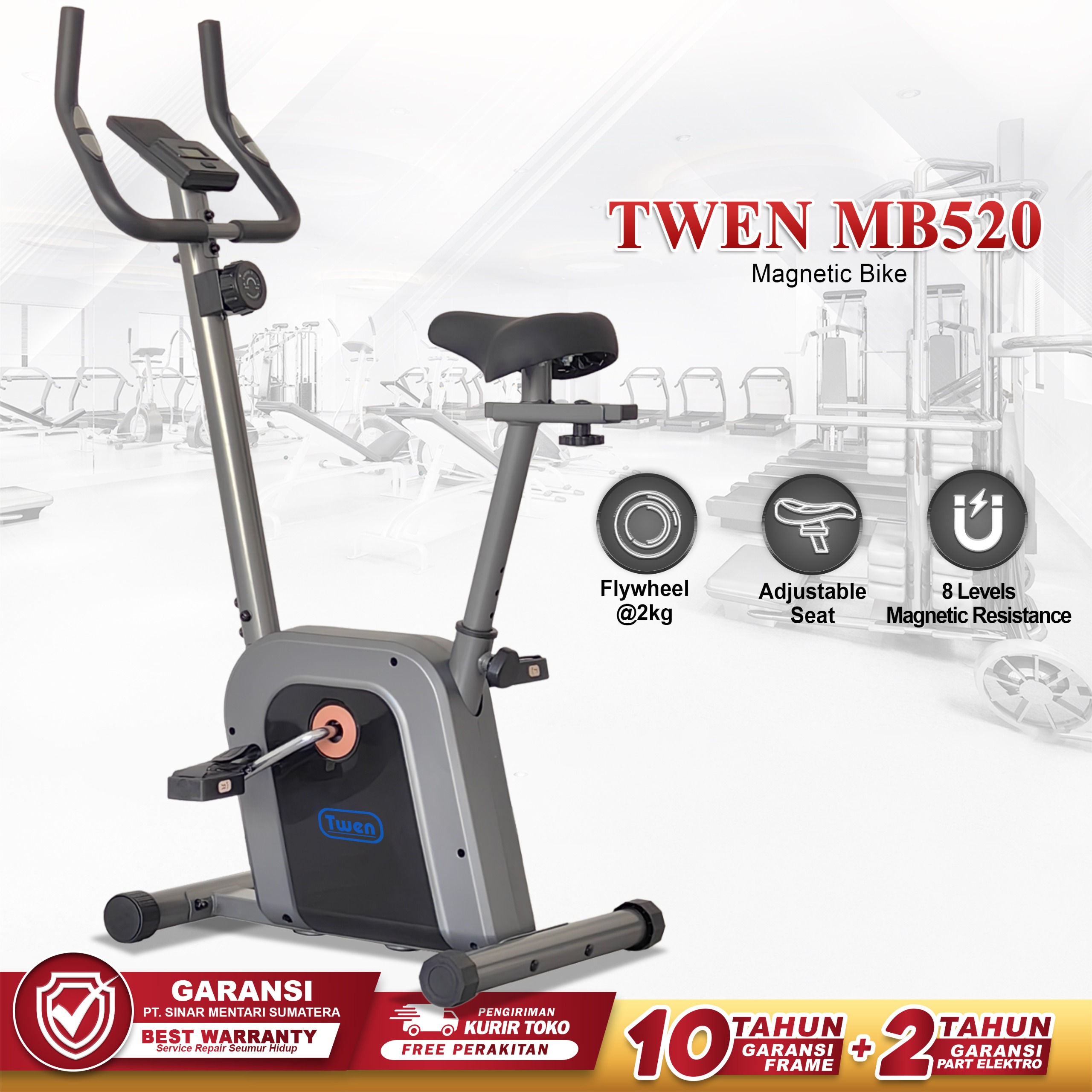 TWEN MB520 Alat Fitness Sepeda Statis Magnetic Bike Sepeda Kardio Sepeda Statis Sepeda Fitness Alat Olahraga