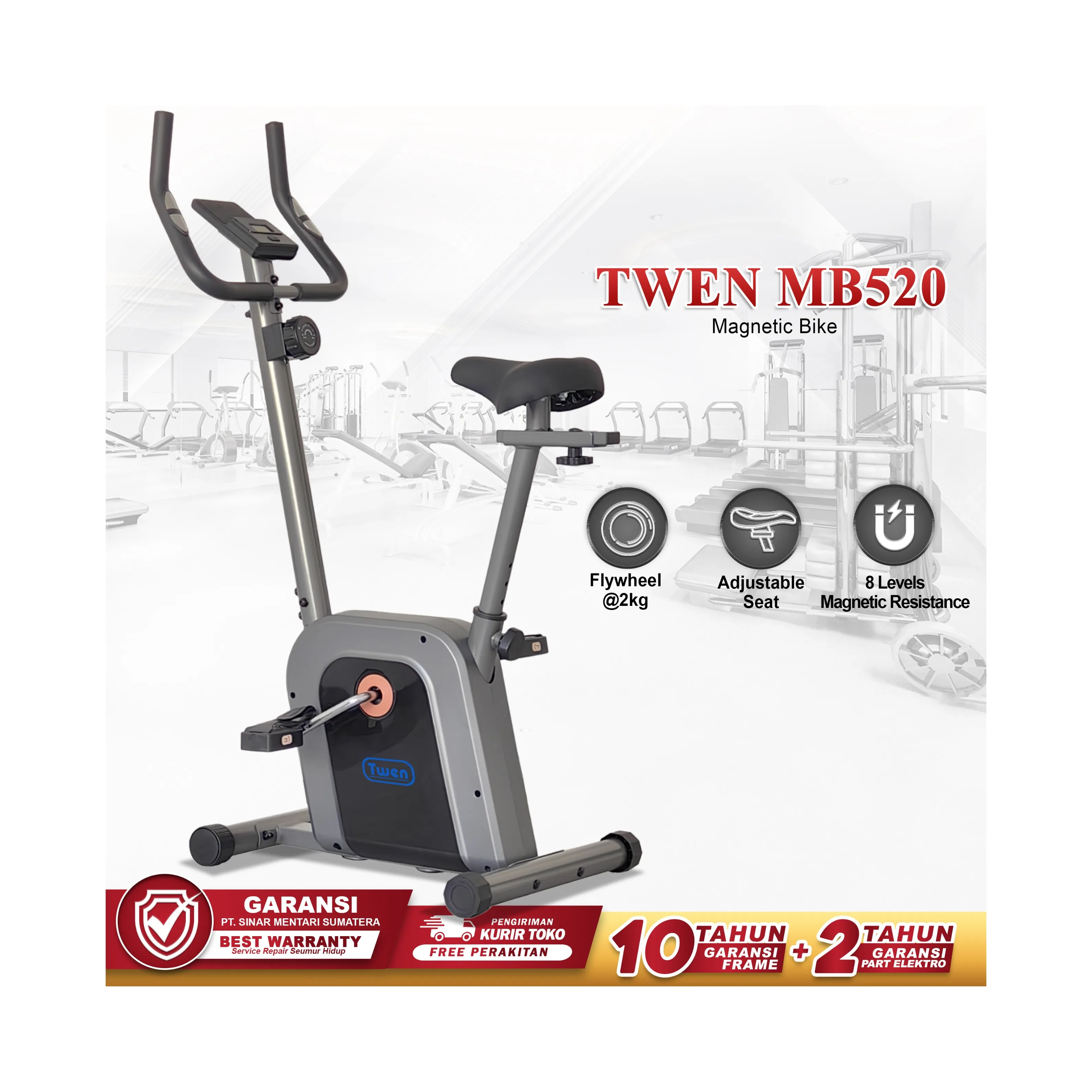 TWEN MB520 Alat Fitness Sepeda Statis Magnetic Bike Kardio