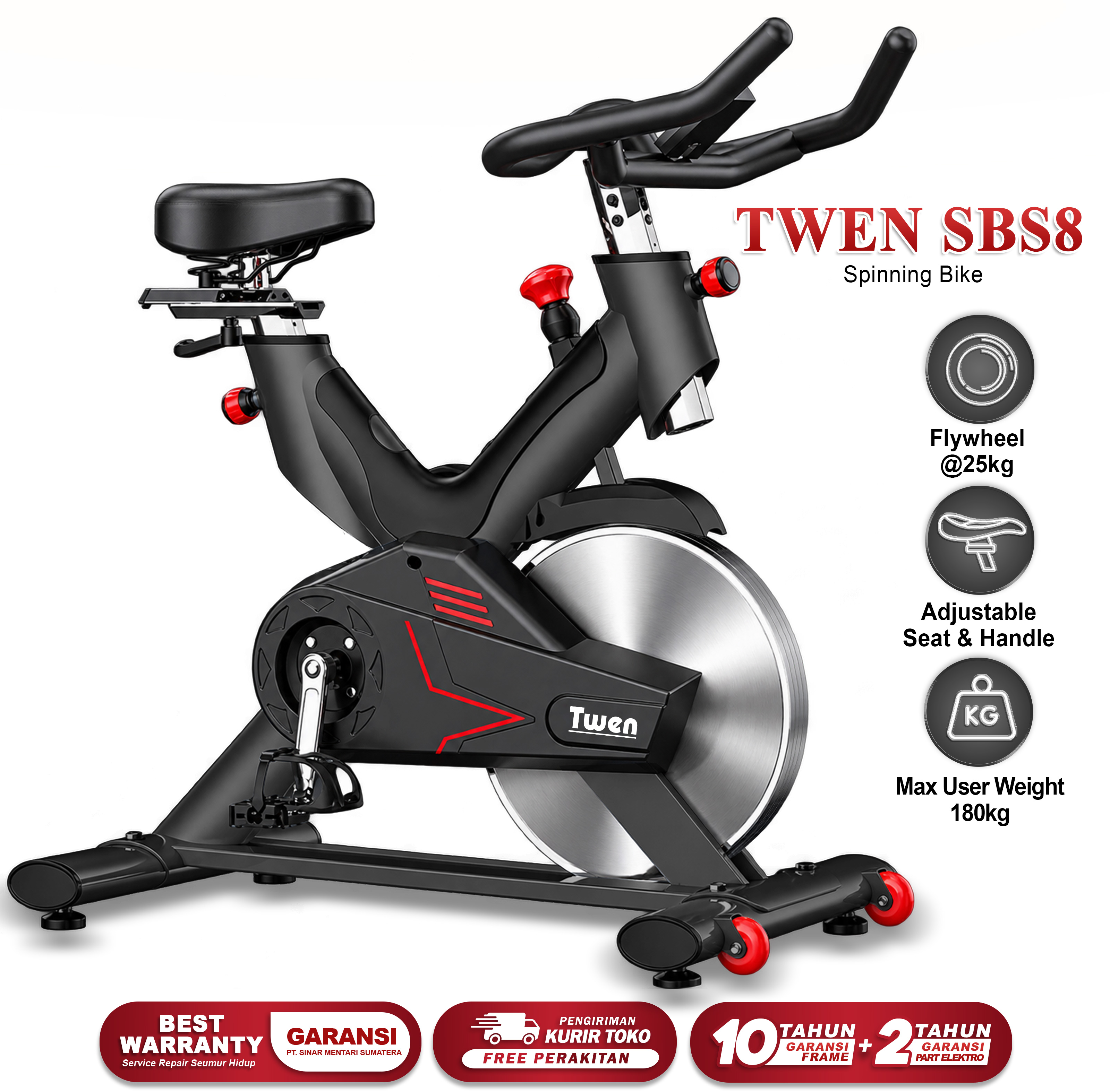 Twen CSB S8 Spin Bike Sepeda Kardio Sepeda Statis Sepeda Fitness Alat Olahraga
