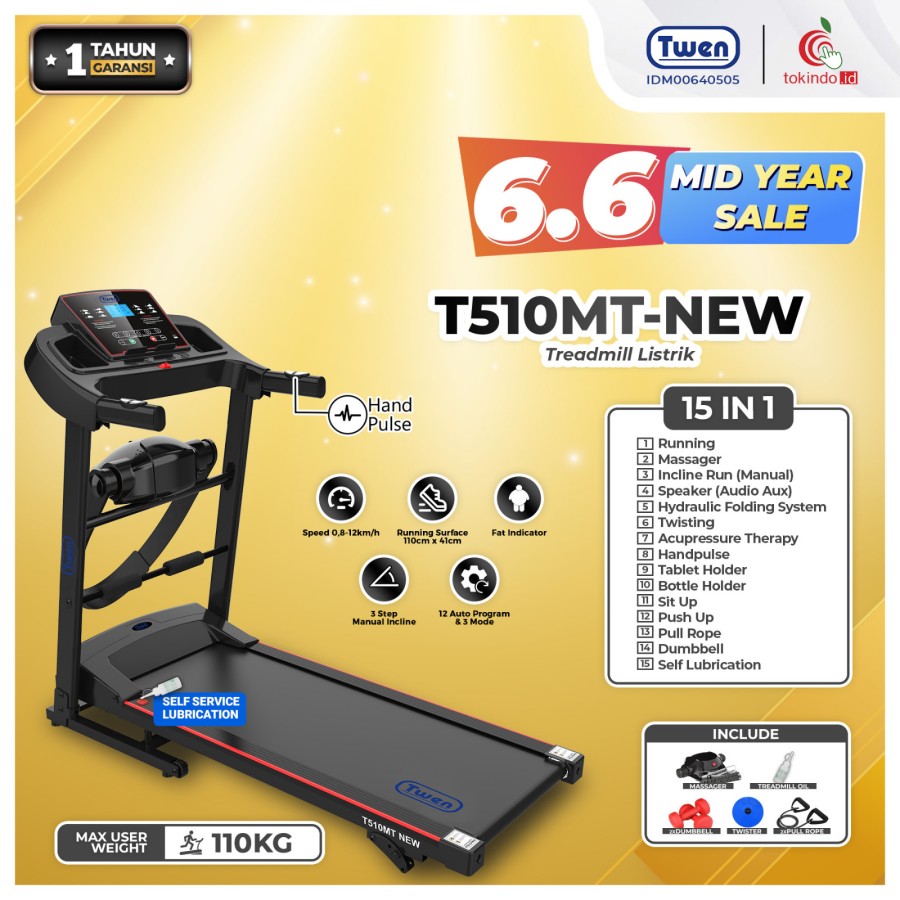 Alat Fitness Treadmill Elektrik Twen T510MTNew