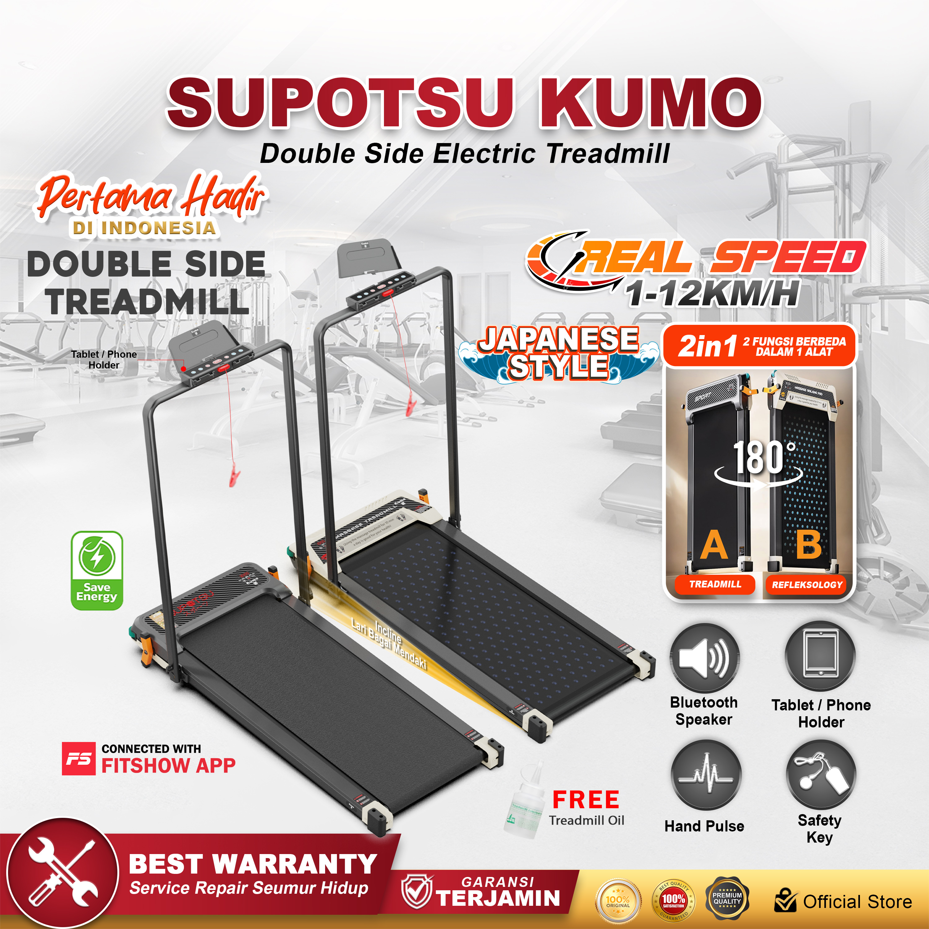 SUPOTSU KUMO Treadmill Elektrik Terbaru