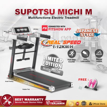 SUPOTSU MICHI MULTI SILVER Treadmill Elektrik Terbaru