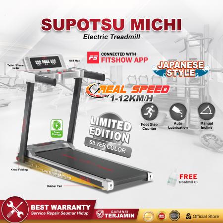 SUPOTSU MICHI SILVER Treadmill Elektrik Terbaru