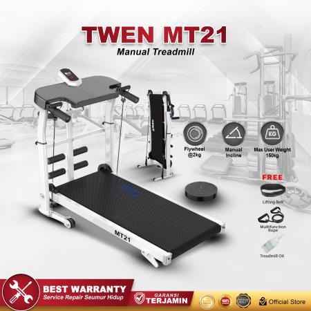 TWEN MT21 Putih Treadmill Manual Tanpa Listrik