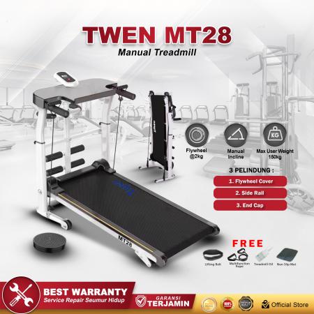 TWEN MT28 Putih 1th Treadmill Manual Multifungsi