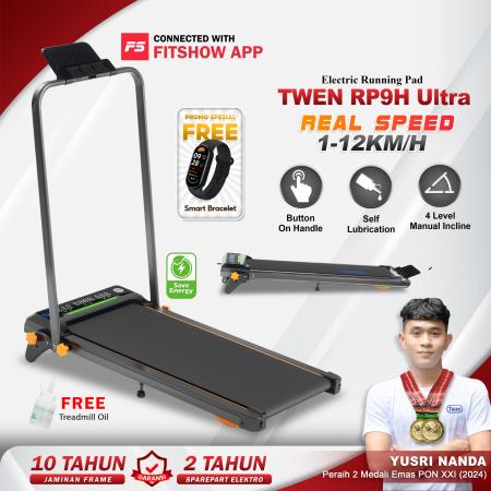 TWEN RP9H Ultra Hitam Running Pad Treadmill Listrik