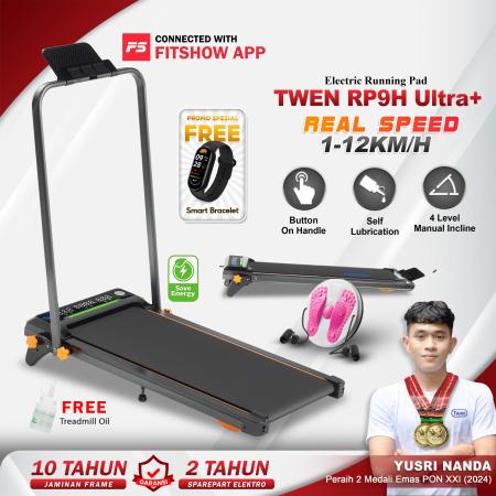 TWEN RP9H Ultra+ Hitam Running Pad Treadmill Listrik