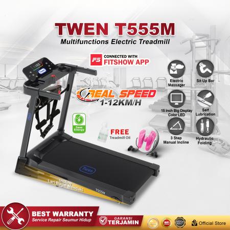 TWEN T555M Treadmill Listrik Multifungsi