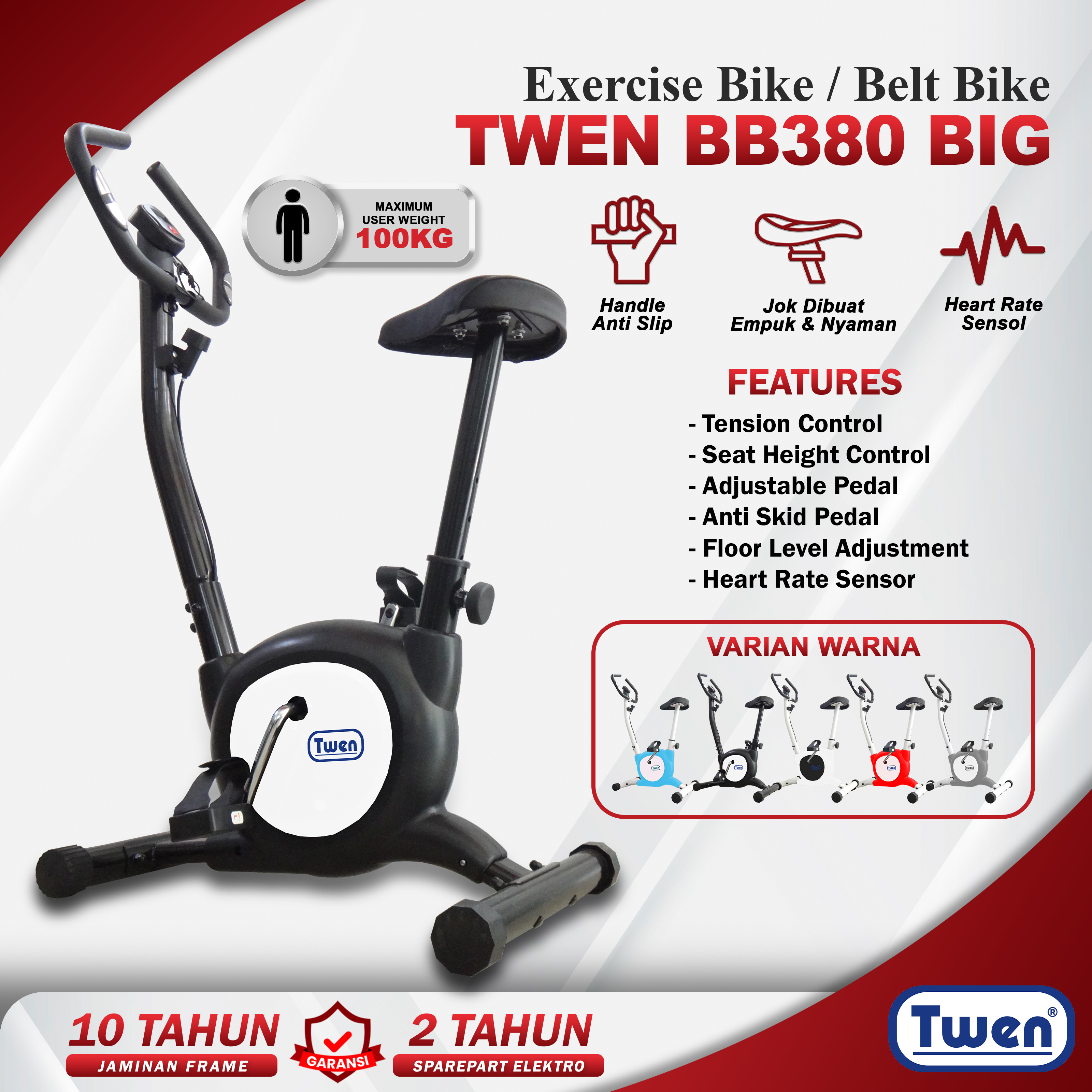 Twen Belt Bike BB380Big Hitam