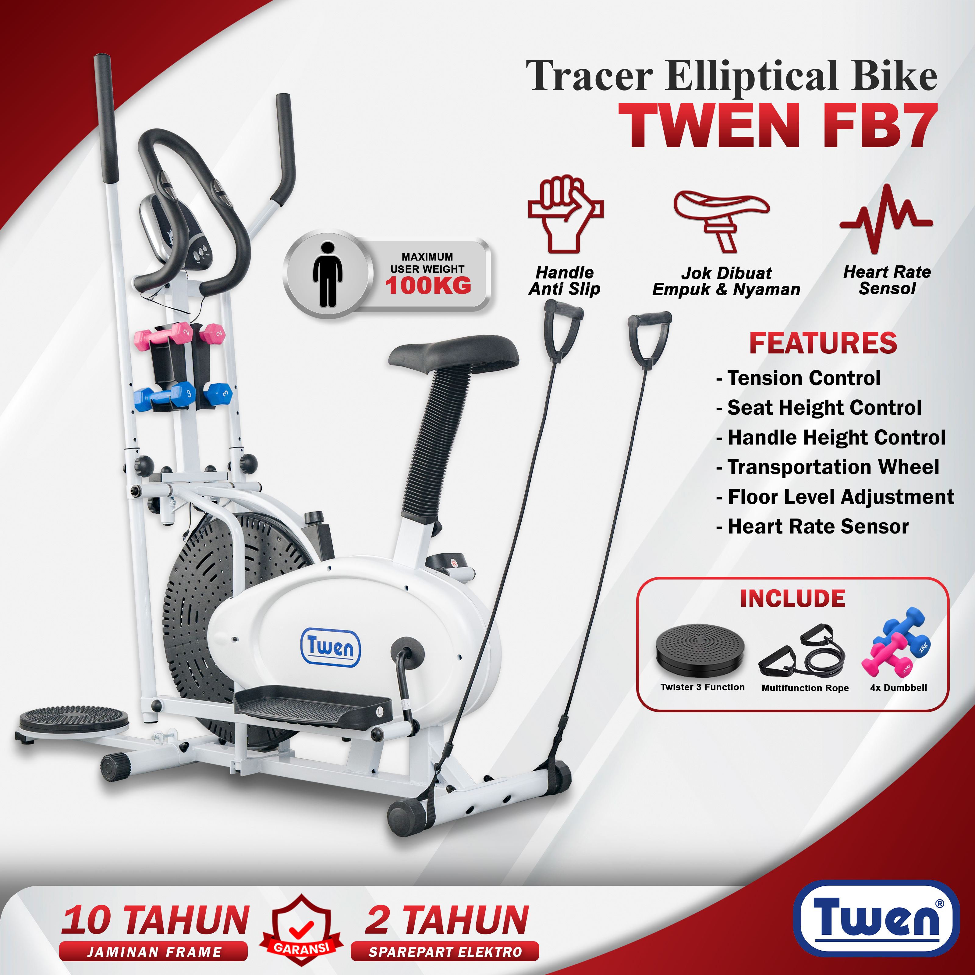 Twen FB7 PUTIH Orbitrack Bike Multifungsi