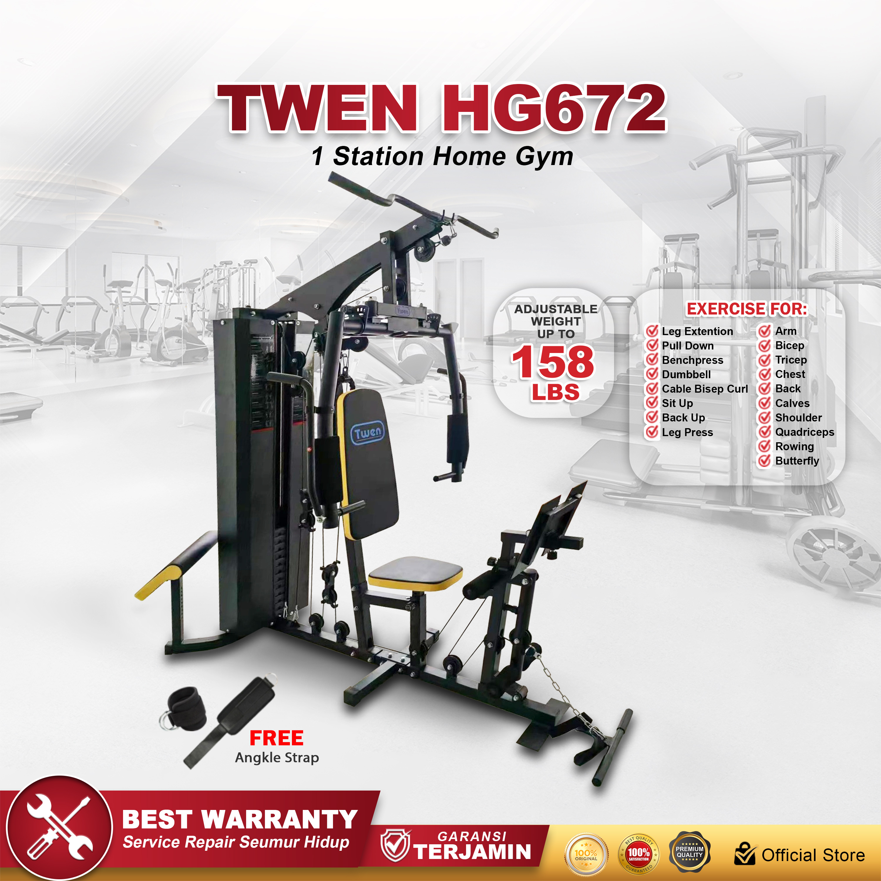 TWEN HG672 New HomeGym 1 Sisi Multifungsi