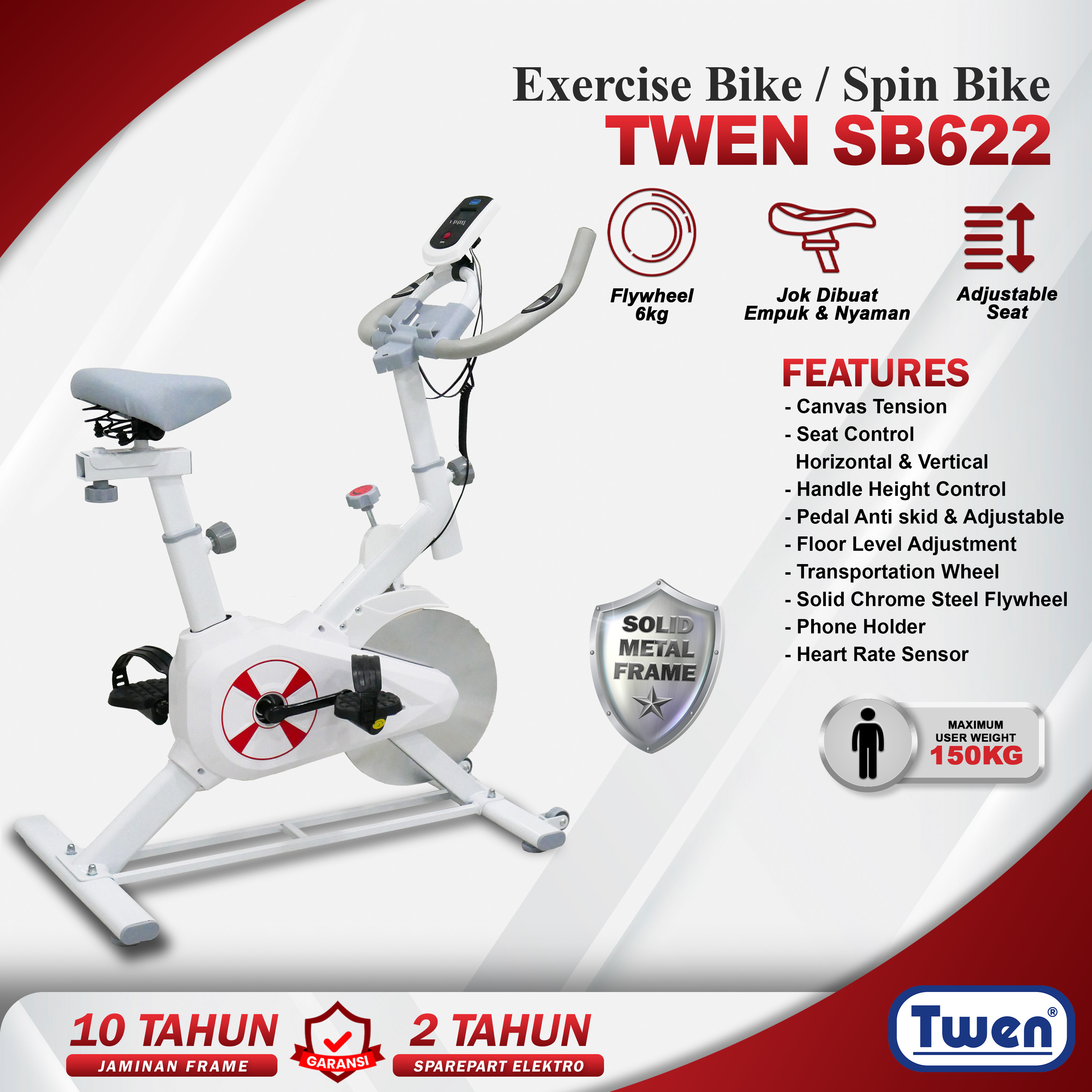 TWEN SB622 Putih Spinning Bike