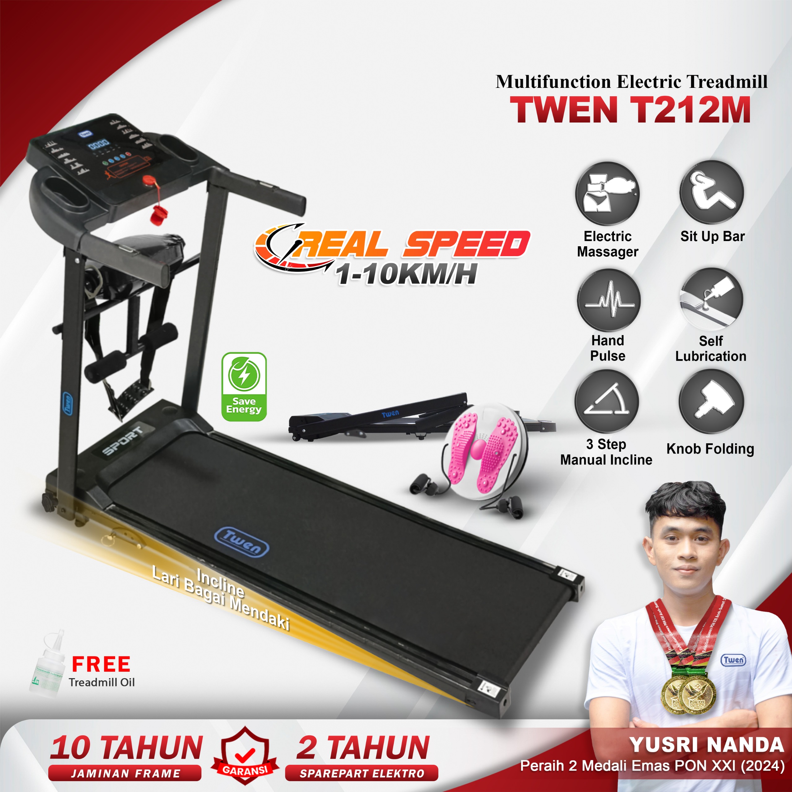 TWEN T212M Treadmil Listrik 